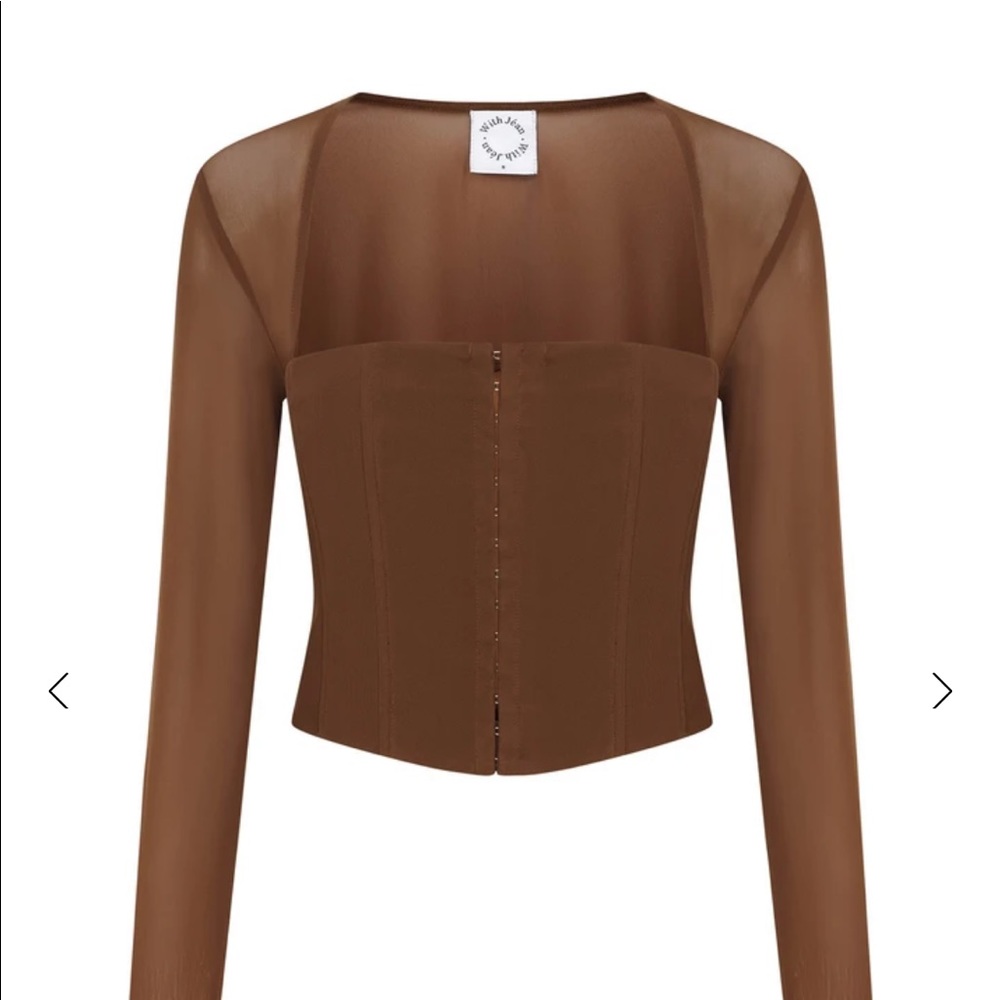 With Jean Top! Brown with boned bodice and sheer sleeves. Super cute! - Picture 7 of 10